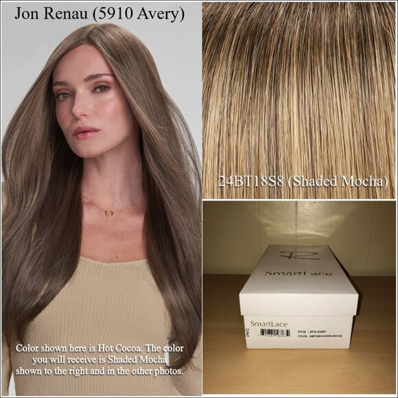 Jon Renau 5910 Avery Smartlace Synthetic Lace Front Wig 24BT18S8 (Shaded Mocha) - Picture 1 of 14